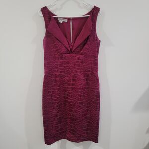 Kay Unger Womens Dress Knee Length Size Medium Pink Purple‎ Snakeskin Print